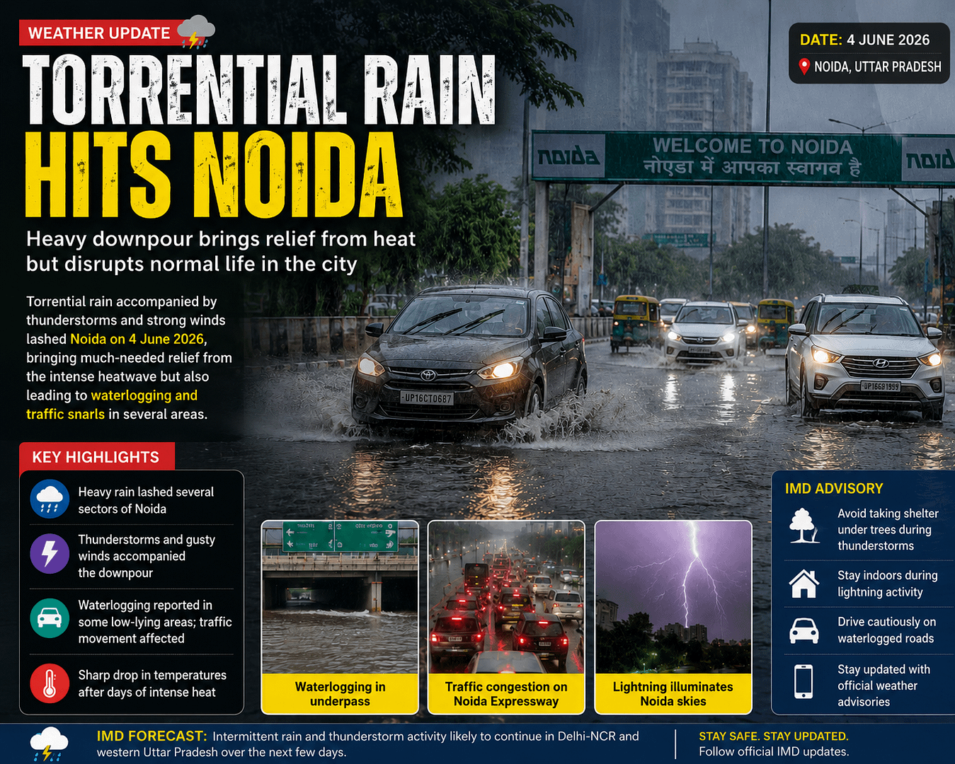 Torrential Rain in Noida