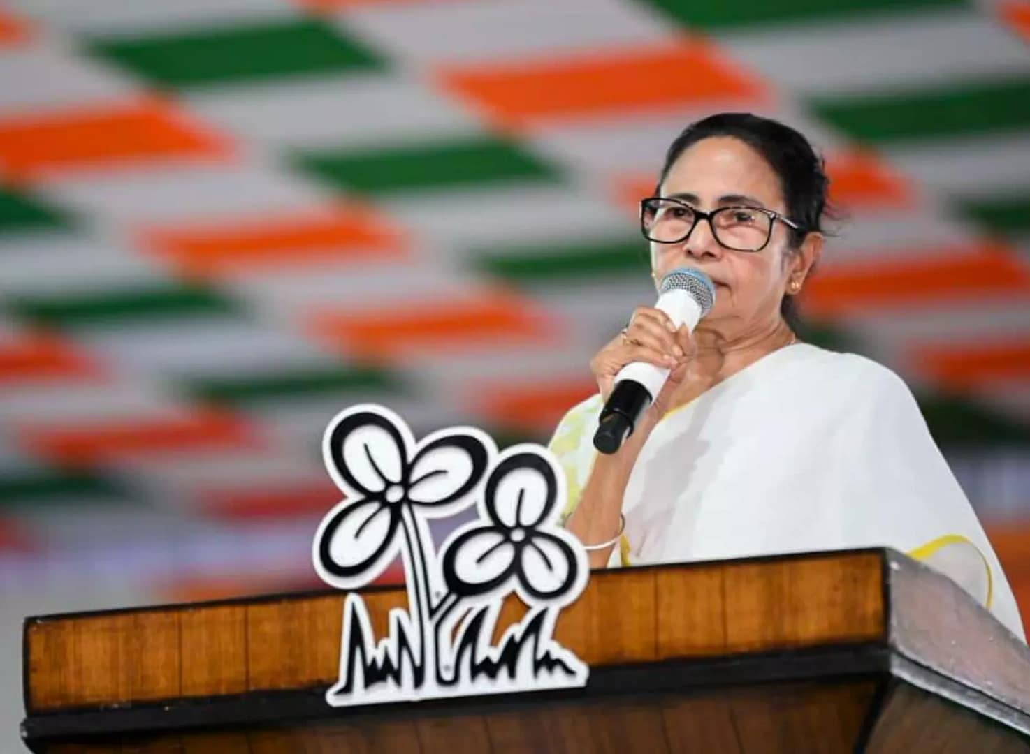 West Bengal CM Mamata Banerjee addresses a gathering