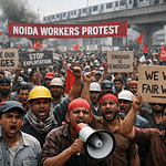 Noida workers protest