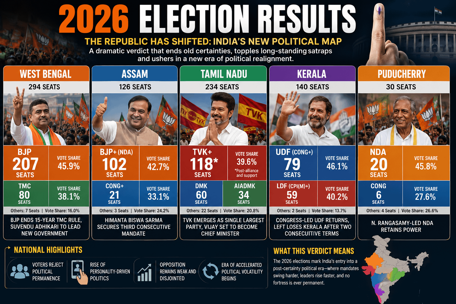 Five State Elections 2026